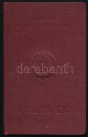1961 Magyar Népköztársaság által kiállított fényképes útlevél, belga, német, angol vízumokkal, illet...