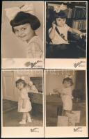 cca 1940-1950 Gyermekportrék, 6 db fotólap, közte egy foltos, 13,5x8,5 cm