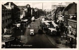 1949 Groningen, Zuiderdiep / street view, autobuses