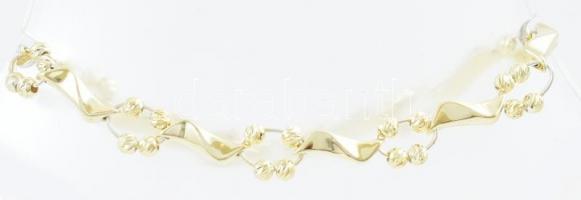 Aranyozott ezüst(Ag) karkötő + nyaklánc, jelzett, h: 44,5 és 19 cm, nettó: 17,8 g