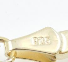 Aranyozott ezüst(Ag) karkötő + nyaklánc, jelzett, h: 44,5 és 19 cm, nettó: 17,8 g