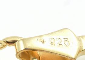 Aranyozott ezüst(Ag) nyaklánc + karkötő, jelzett, h: 44,5 és 18,5 cm, nettó: 16,1 g