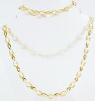 Aranyozott ezüst(Ag) nyaklánc + karkötő, jelzett, h: 46 és 19 cm, nettó: 21 g