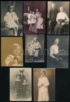 cca 1900-1920 8 db gyerekfotó, 10x6,5 és 8,5x6 cm közti méretben