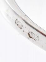 Arany (Au) 14K gyűrű halványkék kővel, jelzett, méret: 57, bruttó: 3,9 g