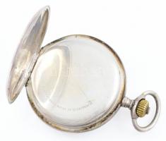 Ezüst (Ag) jelzett férfi zsebóra, jelzett IWC (International Watch Company) szerkezettel, nem működi...