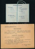 1930-1948 Medikus bál táncrend és Magyar Jogászegylet meghívója
