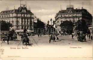 Berlin, Potsdamer Platz / square, horse-drawn tram, Hotel Bellevue, Palast Hotel (EK)