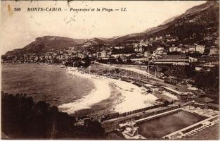 1930 Monte-Carlo, Panorama et la Plage / beach, swimming pool (EK)