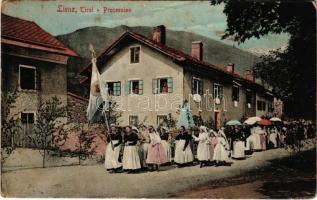 1917 Lienz (Tirol), Procession, Tyrolean folklore (fl)