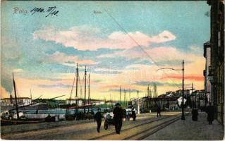 1906 Pola, Pula; Riva / street view, port. G. Fano (EK)