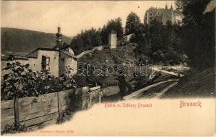 Bruneck, Brunico (Südtirol); Partie m. Schloss Bruneck / castle (EK)