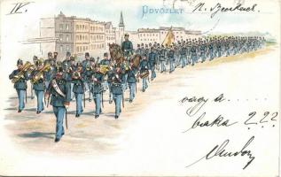 1899 marching soldiers litho