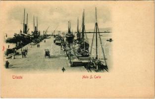 Trieste, Trieszt; Molo S. Carlo / port, ships (EK)