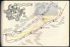cca 1960-1980 Balaton, az IBUSZ orosz nyelvű, képes idegenforgalmi prospektusa, spirálfűzött