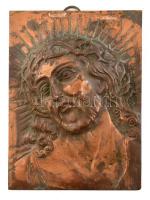 Krisztus fej, bronz, kopott, jelzés nélkül, 20x14,5cm