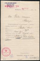 1919 Bp., A Magyar Szent Korona Országainak Vörös Kereszt Egylete Tudósító Irodájának értesítője az I. világháború során eltűnt katonáról