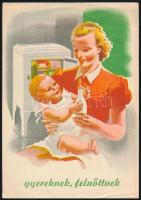 cca 1938 Gyerekeknek, felnőtteknek öröm a gázhűtőszekrény, illusztrált reklám prospektus, Hornyánszky Viktor-ny., 4 p.