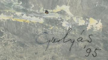 Gulyás Dénes (1927-2003): Parlament napfényben, 1995. Olaj, farost, jelezve jobbra lent. Fakeretben....