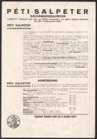 cca 1930 Gönczi-Gebhardt Tibor (1902-1994): Péti Salpeter (Pétisó). A Péti Nitrogénművek kétoldalas,...