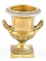 Aranyozott ezüst(Ag) kis urna hamuzó, jelzett, m: 7 cm, nettó: 84,2 g