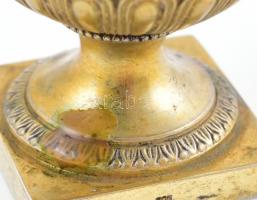 Aranyozott ezüst(Ag) kis urna hamuzó, jelzett, m: 7 cm, nettó: 84,2 g