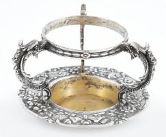 Ezüst(Ag) teaszűrő tartóval, jelzett, 11,5×7,5 cm, nettó: 116,4 g