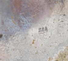 Ezüst(Ag) teaszűrő tartóval, jelzett, 11,5×7,5 cm, nettó: 116,4 g