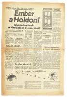 1969 Hétfői Hírek XIII. évf. 30. sz., 1969. júl. 21., a címlapon: "Ember a Holdon! Első jelentések a Nyugalom Tengeréből", kissé sérült, 8 p.