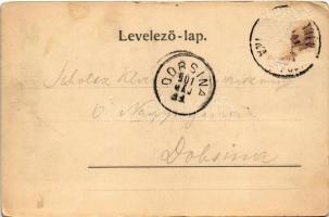 1901 Pelsőc, Pelsőcz, Pelsücz, Plesivec (Gömör); vasútállomás, étterem / railway station, restaurant...