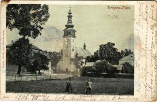 1906 Káposztafalva (Káposztafalu), Kapsdorf, Kabsdorf, Hrabusice (Szepes, Zips); templom. Feitzinger Ede 428. 1902/12. / church (r)