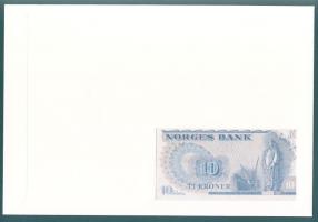 Norvégia 1977. 10K dekoratív, nagyalakú bélyeges, bankjegyes borítékon, bélyegblokkal T:I