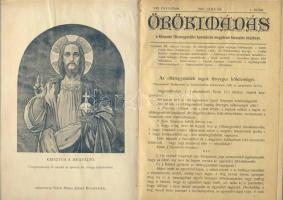 1907 Központi Oltáregyesület közlönye: Örökimádás címmel hiánytalan, kartonkötéses kiadásban