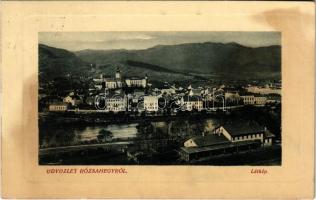 1911 Rózsahegy, Ruzomberok (Liptó); látkép, vasútállomás, gőzmozdony, vonat. W.L. Bp. 2491. / railway station, locomotive (r)