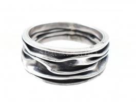 Ezüst(Ag) rusztikus gyűrű, jelzett, méret: 57, nettó: 5,26 g