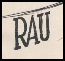 Rau Tibor (1934-2000): Külföldiek egy pesti mulatóban (Eroitikus karikatúra). Akvarell, tus, papír, ...