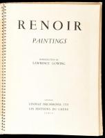 Lawrence Gowing: Renoir. Paintings. London, é.n., Lindsay Drummond, angol nyelven, 16 db színes fest...