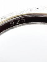 Ezüst(Ag) gyűrű zöld kővel, jelzett, méret: 56, bruttó: 10,5 g