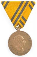 1873. Hadiérem Br katonai érdemérem modern mellszalaggal T:2 patina, kis ü. Hungary 1873. Military Medal Br medal with modern ribbon C:XF patina, small dings NMK 231.