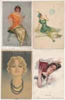 4 db RÉGI képeslap: hölgyek / 4 pre-1945 postcards: lady