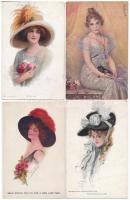 4 db RÉGI képeslap: hölgyek / 4 pre-1945 postcards: lady