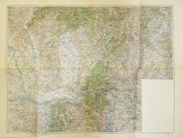 cca 1928 Dunakanyar, Szentendre és környékének térképe, 1 : 200.000, M. Kir. Állami Térképészet, hajtva, 86x62 cm