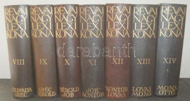 1912-1915 Révai nagy lexikona VIII-XIV. kötetei, mind nagyon szép állapotban
