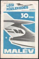 1976 Légi Közlekedés melléklet: 30 éves a MALÉV, fekete-fehér képekkel, 16 p.