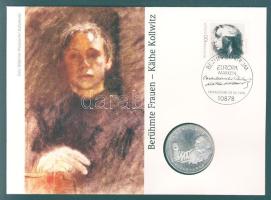 NSZK 1992. 10M Ag "Käthe Kollwitz" érmés, bélyeges borítékon, elsőnapi bélyegzéssel T:2