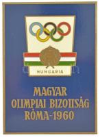 1960. "Magyar Olimpiai Bizottság Róma 1960" zománcozott bronz plakett, eredeti dísztokban (99x70mm) T:1-