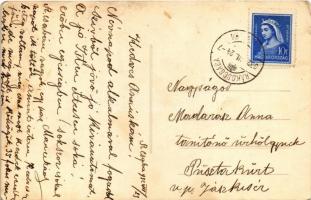 1932 Budapest V. Kossuth Lajos utca, villamos, Szénásy papír és Meinl üzlet, Kőszegi. photo