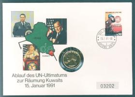 USA 1978. 1/4$ "Washington" aranyozva érmés, bélyeges borítékon, ENSZGenf bélyeggel, alkalmi bélyegzéssel T:2