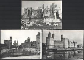 cca. 1970-80. Anglia - Wales. (Caernarvon kastély, Conway vár, Princess street, stb) 6db fotó. 12,5x18cm (MTI Külföldi Képszolgálat)