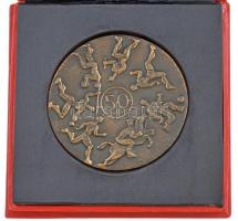 1971. "Pécsi Bányász - 50" kétoldalas, öntött bronz jubileumi emlékérem, eredeti tokban (8...